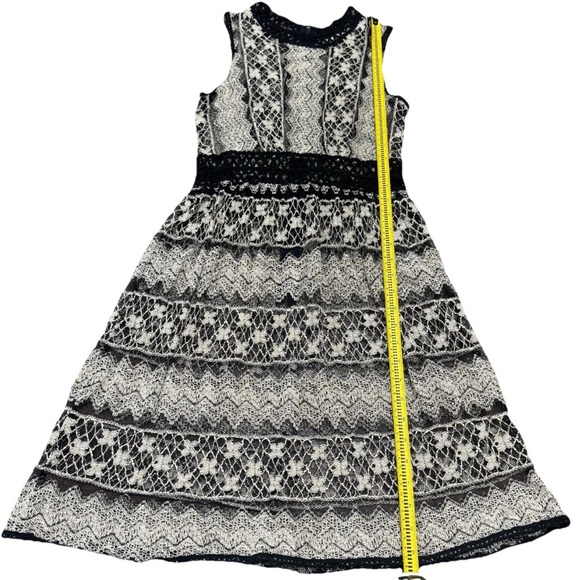 A’reve Medium Black Beige Sheer Dress Lace & Crochet Detail Boho Chic Whimsigoth - Picture 6 of 10